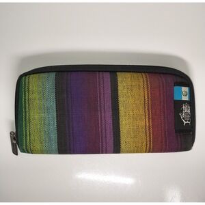 Ethnotek Chiburi Accordion Travel Wallet Artisan Fabric RFID Block Multi Stripe